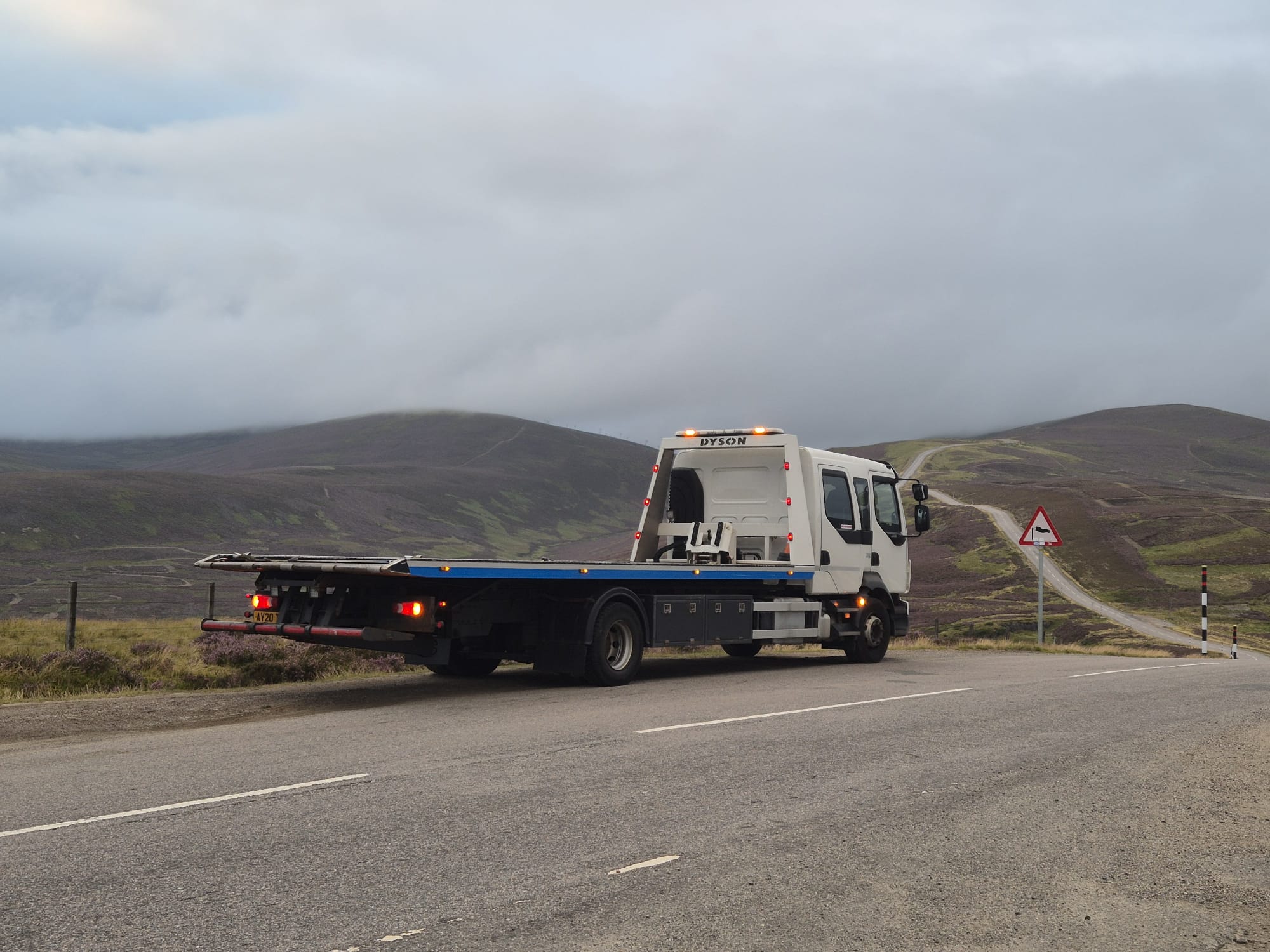 AFB Recovery truck on a remote Highland road